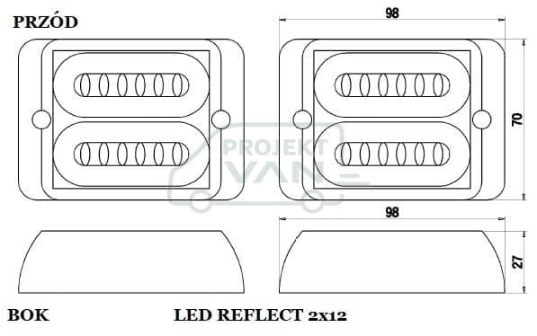 STROBOS LED REFLECT 2x12 po homolog — widok 2