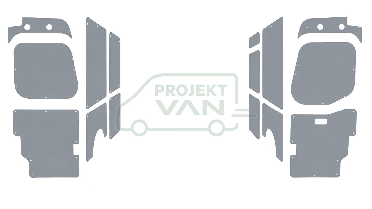 Okładziny boczne ze sklejki laminowanej szarej – Renault Master L1H1 3182