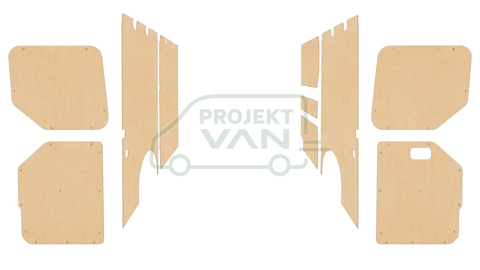 Okładziny boczne ze sklejki brzozowej surowej – VW Crafter L3H2 3640