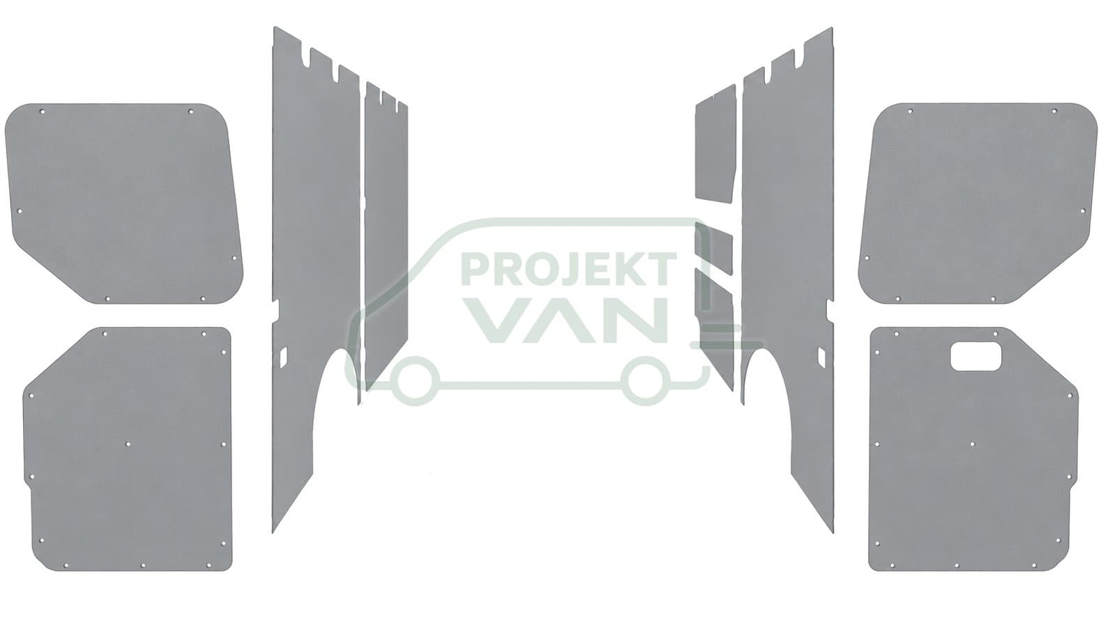 Okładziny boczne ze sklejki laminowanej szarej – VW Crafter L3H2 3640