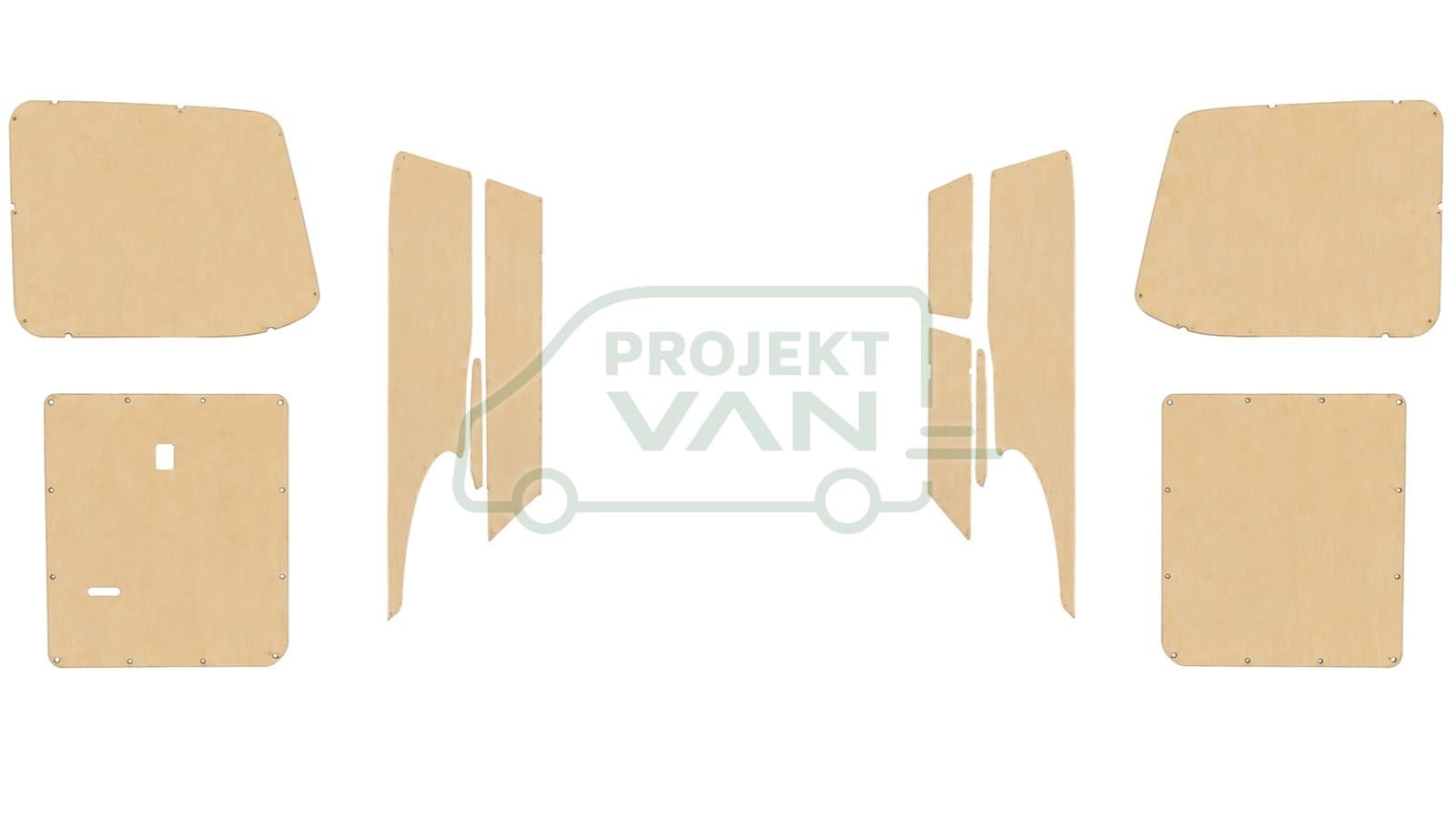 Okładziny boczne ze sklejki brzozowej surowej – VW T6.1 L1H1 3000