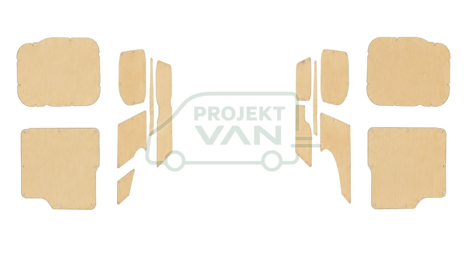 Okładziny boczne ze sklejki brzozowej surowej – VW T7 L1H1 3100